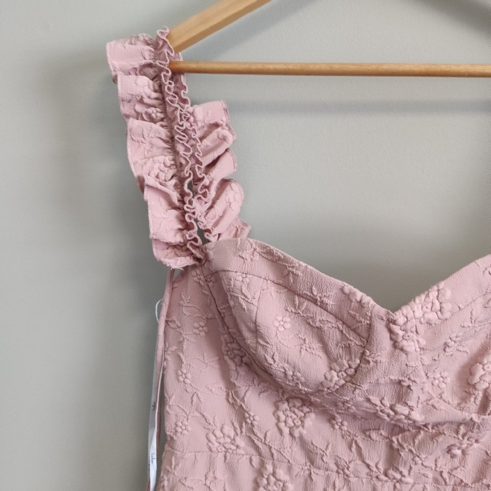 Lulu's Ruffle Strap Mini Dress Bodycon Pink Small - Picture 5 of 12